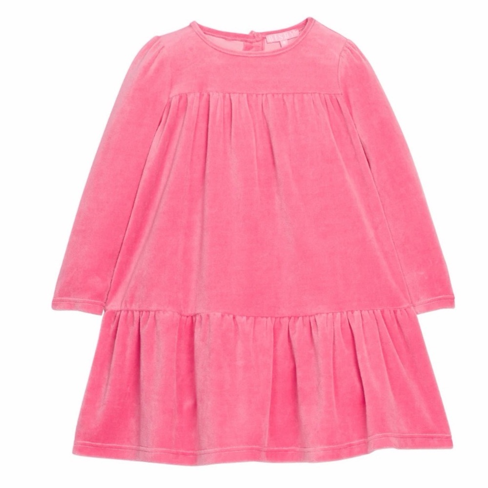 Bisby Girls Long Sleeve Velour Dress